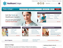 Tablet Screenshot of healthcarecolleges.com